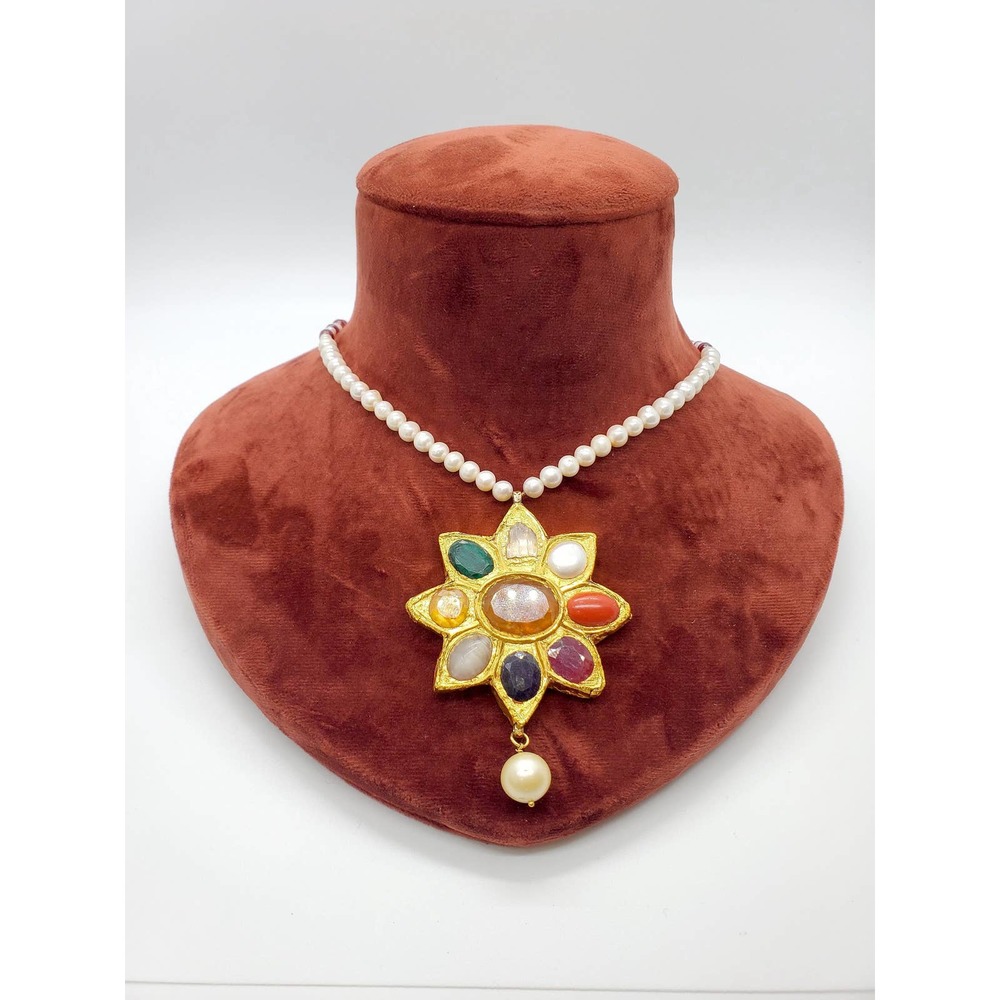 18kt Yellow Gold 9 Planet stones (Navrattan) Necklace
